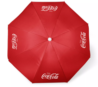Parasols de plage pliables Coca-Cola de 200 cm, grand format, coupe-vent, protection UV, personnalisables pour la publicité commerciale