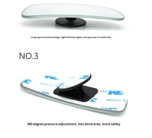 DM-070 HD Frameless Adjustable Long Strip <b>Small</b> Mirror <b>Blind</b> Spot Mirror Car Rearview Auxiliary Mirror Black New for - Product Image 6