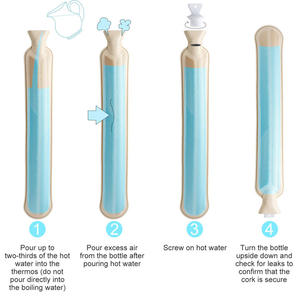 Bouteilles d'eau chaude à couverture souple Reusaber personnalisées en gros d'usine sac à eau chaude en caoutchouc pour le réchauffement du corps - Product Image 4