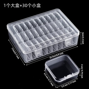 Transparent 30 Compartment Storage Box Plastic Multi Functional Dustproof Organizer For Beads <b>Toys</b> Accessories Rectangle Shape - Product Image 5