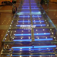 Plateforme de scène en acrylique de luxe pour mariages, concerts, danse, piscine, en verre, portable, pour l'extérieur