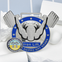 Médaille de musculation personnalisée en alliage de zinc, médaille de compétition de fitness 3D creuse en émail souple avec cordon personnalisé