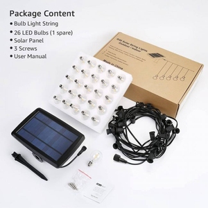 Guirnalda de Luces <span class=keywords><strong>Solares</strong></span> de 7.6 Metros con 25 <span class=keywords><strong>Bombillas</strong></span> LED G40, Luces Decorativas Impermeables para Exteriores, Estilo Vintage Edison, para Jardín, Patio, <span class=keywords><strong>Terraza</strong></span> - Product Image 5