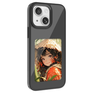 Coque de téléphone DIY JUNCHI 2026 à encre électronique, alimentée par NFC, pour personnalisation artistique à tout moment, toujours un look nouveau, hybride TPU silicone verre - Product Image 1