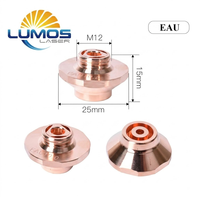 Nosel Laser Serat Tunggal Lapis Ganda Presisi Tinggi D25 M11 M12 Tembaga EAA EAU EU ECU Aksesoris Cadangan Kepala Pemotong Laser