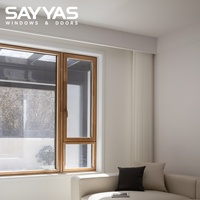 Fenêtre en bois recouvert d'aluminium SAYYAS, structure à battant mince en verre trempé, solutions personnalisées pour projets de villas, Energy Star