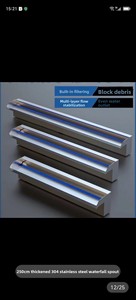 <span class=keywords><strong>Fontana</strong></span> a Cascata in Acciaio Inox con Illuminazione per Giardino e Cortile, Parete d'Acqua Artificiale - Product Image 4