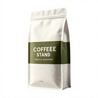 Sachet de café à huit soudures latérales, pochette mate autoportante, imprimé sur mesure, qualité alimentaire, refermable avec fermeture éclair, pour emballage de grains de café