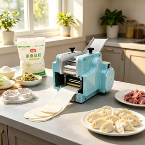 <span class=keywords><strong>Machine</strong></span> commerciale automatique pour la fabrication de peaux de samosas, de wrappers de dumplings, de wontons, de gyozas, d'empanadas et de rouleaux de printemps - Product Image 1
