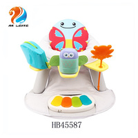 2-en-1 cómodo gorila de plástico para bebé fácil de llevar actividad sentado asiento de piso para comedor para bebés y niños pequeños