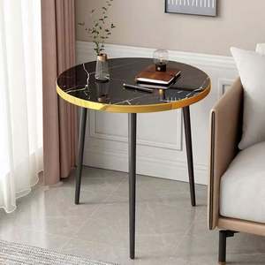 Mesa Auxiliar Redonda de Metal Gris Nórdico <span class=keywords><strong>para</strong></span> Sala de Estar, Mesa Auxiliar Simple <span class=keywords><strong>para</strong></span> Sofá, Mesa Auxiliar de Esquina <span class=keywords><strong>para</strong></span> Cama con Almacenamiento - Product Image 1