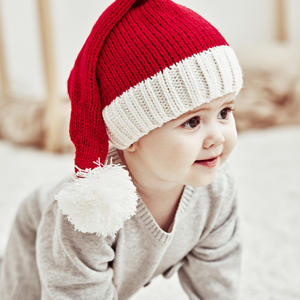 Sombrero de Papá Noel Niños Mujeres Beanie Invierno Suave Slouchy Warm Knit Skull Cap Sombrero de Navidad - Product Image 3