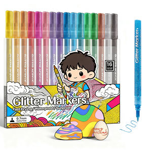 24 Farbe 0,7mm Fine Tip <span class=keywords><strong>Glitter</strong></span> Marker Permanenter <span class=keywords><strong>Glitter</strong></span> Paint <span class=keywords><strong>Pen</strong></span> für Weihnachts karten Färbung Acryl-Tinten marker auf Wasserbasis - Product Image 2