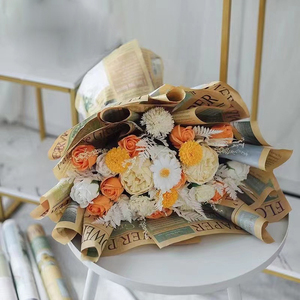 <span class=keywords><strong>Papier</strong></span> d'emballage coloré de <span class=keywords><strong>style</strong></span> <span class=keywords><strong>anglais</strong></span> rétro, série fleurs, double face, spécial, non couché, avec revêtement PE, pour emballer des cadeaux - Product Image 3