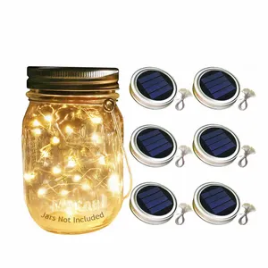 New Product Mason Jar Solar Lamp Cover Firefly String Light For Home Decoration