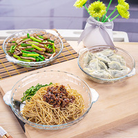 Assiette Fabricant en gros Vaisselle de cuisine à haute teneur en borosilicate Assiette de cuisson en verre Ustensiles de cuisine