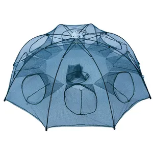 WEIHE Strengthened 4-16 Holes Automatic Fishing Net Shrimp pesca Nylon Foldable Crab Fish Trap Cast Net Cast Folding net