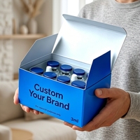 Boîte en carton personnalisée avec logo pour flacons de peptides 3ml et 10ml, emballage en papier pour 10 flacons de peptides cosmétiques de 3ml et 10ml dans une boîte en plastique