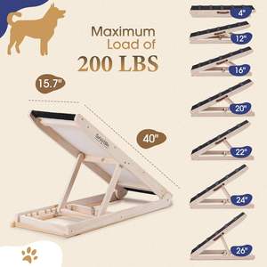 Escalera de escalada de madera ajustable para perros C4P, rampa para interiores y exteriores y estante para mascotas, escaleras portátiles para perros para patas - Product Image 4