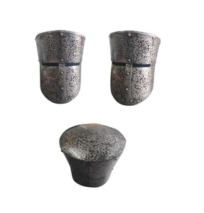 Casco de Acero Medieval de Cruzado con Armadura Facial Completa, Perfecto para Disfraces de Caballero, Recreación Histórica y Decoración del Hogar - Product Image 2