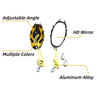 Miroir de moto au design élégant en forme de flamme, angle réglable, miroir HD, construction en alliage d'aluminium, ajustement universel et multicolores, fabrication