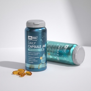 Bouteilles en aluminium personnalisées pour capsules, contenant 60 pilules taille 00, avec design personnalisé pour les vitamines - Product Image 2