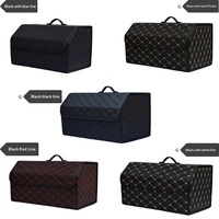Boîte de rangement pliable pour coffre de voiture, organiseur de cargaison automobile en cuir, conteneur de rangement pour le camping, les voyages en voiture et les déplacements