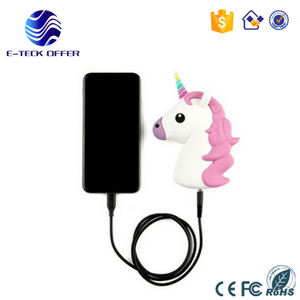 PVC cara sonriente unicornio de dibujos animados lindo de la energía móvil 2600mAh <span class=keywords><strong>Mini</strong></span> portátil Emoji Banco de la energía - Product Image 6