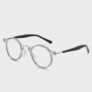 Retro Round Metal Spectacles Eye Glasses <strong>Computer</strong> <strong>Blue</strong> <strong>Light</strong> <strong>Filter</strong> Glasses Eyewear Optical Glasses Acetate Frames for Man - Product Image 5