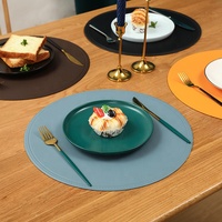 Sous-plat rond en cuir, lavable, tapis de Table, de luxe, résistant à la chaleur, antidérapant, pour la cuisine à manger