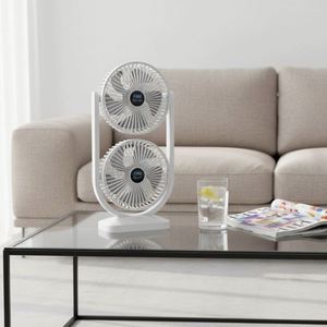 Ventilateur de table électrique rechargeable USB double tête haute qualité 2026 avec 3 vitesses de vent 360° °   Ventilateur de circulation d'air rotatif pour bureau - Product Image 3