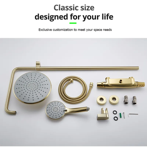 Kaiping nhà máy giá bán buôn 3 chức năng nhiệt độ không đổi tắm vòi hoa sen vàng đặt - Product Image 5