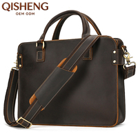 Sac à bandoulière de luxe personnalisé en cuir véritable pour homme, grande capacité, style vintage, pour ordinateur portable et bureau