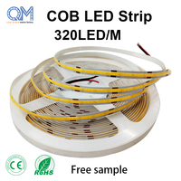 Tira de Luz LED COB de Alta Densidad, 320 LED/m, 24V, 3000K, Blanco Cálido, Sin Puntos, Flexible