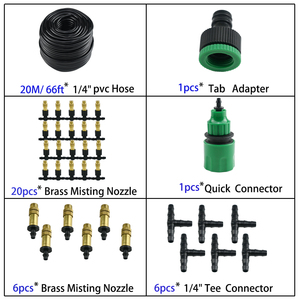 Kit d'irrigation DIY pour extérieur 10/15/20/25/30M avec buse de brumisation en laiton réglable, pulvérisateur d'arrosage de <span class=keywords><strong>jardin</strong></span> - Product Image 4