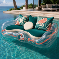 Canapé flottant gonflable avec dossier, chaise longue aquatique en PVC, usage commercial personnalisé, piscine, plage, lac, camping, vacances