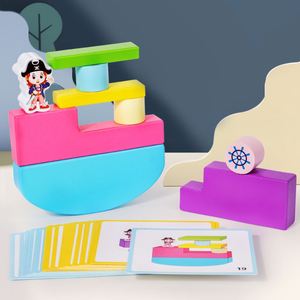 Wooden Balance With <b>Building</b> <b>Blocks</b> Flashcards Kids & Adults Interactive Fun Tower Stack Game - Product Image 1