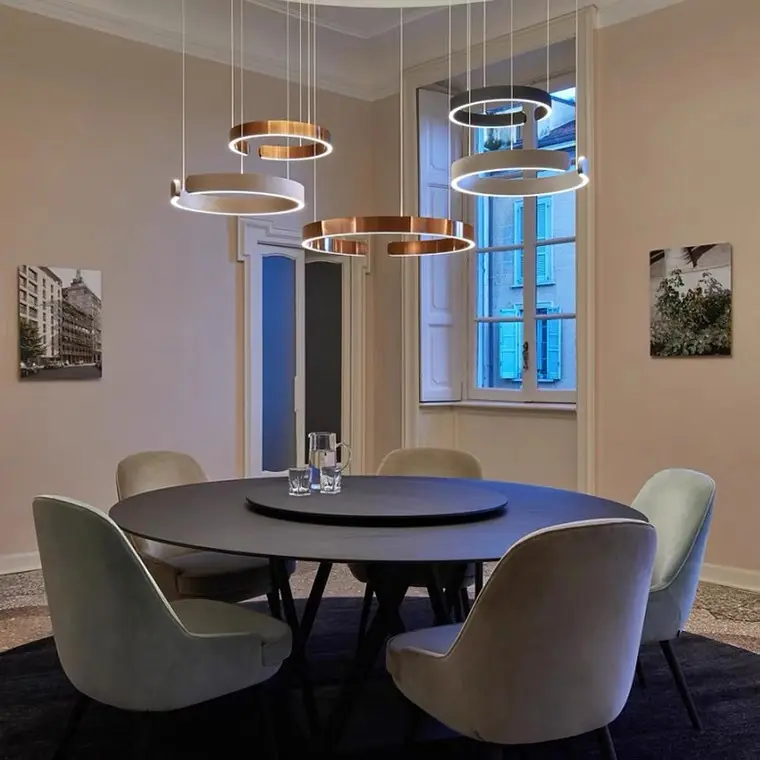 Lustre de elevação de luxo moderno para sala de estar, sala de jantar, luminária pendente ajustável manual