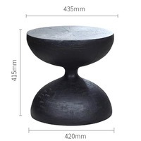 Tabouret d'appoint moderne nordique rond noir rustique bois sablier Table basse pour salon meubles en fer