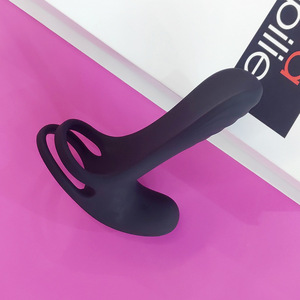 Anello vibrante in silicone OEM all'ingrosso Sander Frank Lock Ring a doppio anello a tre punti per masturbazione, adatto al corpo, per adulti - Product Image 3