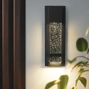 Arandela de parede de vidro cristal sem fio LED luminária de parede contemporânea regulável