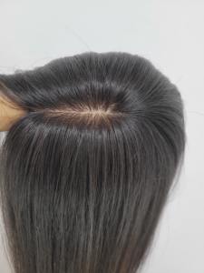 Postizo de Cabello Humano con Clip de 16 Pulgadas, Estilo Lacio Medio, Color Negro Natural y Marrón, WIGTS, Diseño Ligero y Transpirable de Lujo - Product Image 3