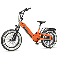 Vélo électrique à suspension intégrale Mario avec moteur arrière de 750 W en orange