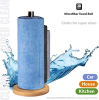 Rouleau de chiffons de nettoyage en microfibre réutilisables et déchirables, serviette absorbante super absorbante et découpable pour la cuisine, la salle de bain et la voiture