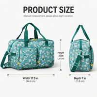 Bolsa de Viaje Infantil Personalizada con Diseño Floral, Gran Capacidad, con Correa para el Hombro