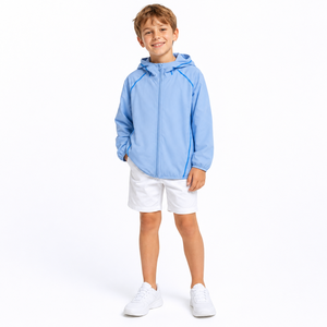 Veste d'été légère <span class=keywords><strong>pour</strong></span> <span class=keywords><strong>enfants</strong></span> avec protection solaire UPF, respirante en polyester/spandex <span class=keywords><strong>pour</strong></span> garçons et filles, vêtements d'extérieur Muzhijia - Product Image 2