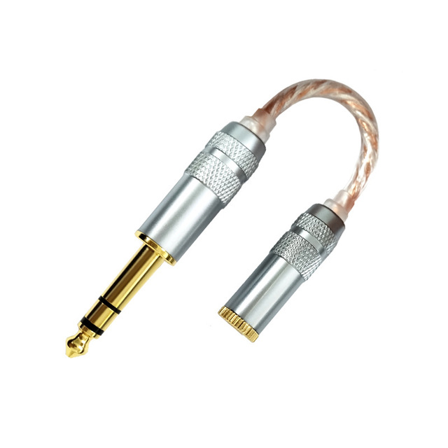 High Quality 15cm 1/4 6.35mm Stereo 4.4mm Balanced Male-Female Oxygen-Free Copper Hifi Audio Headphone Adapter Computer Speaker