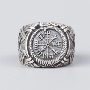 Bague Viking <span class=keywords><strong>Boussole</strong></span> Homme Argent Antique Vegvisir Nordique Runique Geometrique Chevaliere Bijoux Gros Yiwu Chine Sur Mesure - Product Image 3