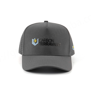 หมวกเบสบอลพลังน้ำกลางแจ้งแบบมีรูตัดด้วยเลเซอร์กันน้ำ5แผง100% โพลีเอสเตอร์ผ้าออกซ์ฟอร์ดด็อบบี้โลโก้บนหน้าจอไหม - Product Image 2