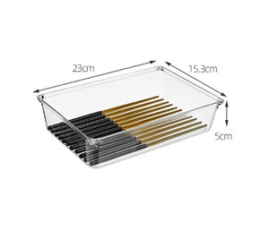 Logo personnalisé en plastique transparent rectangulaire et carré cosmétique organisateur tiroirs plateau PS matériel de stockage Carton présentoirs - Product Image 6